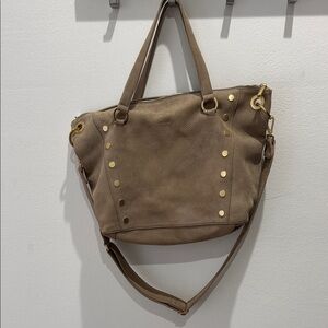 Chic Brown Shoulder Bag with Gold Accents